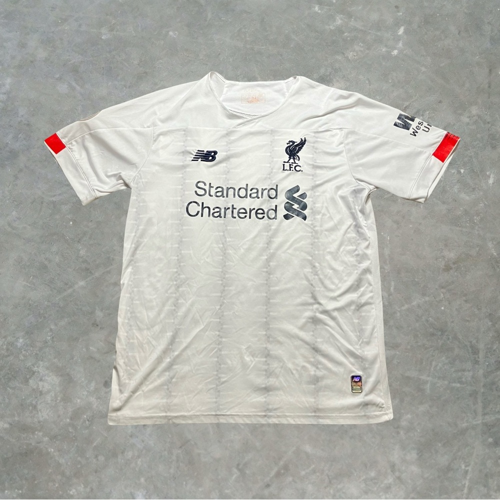 New Balance Liverpool FC Virgil Van Dijk Soccer Jersey Mens M White Away 19/20
